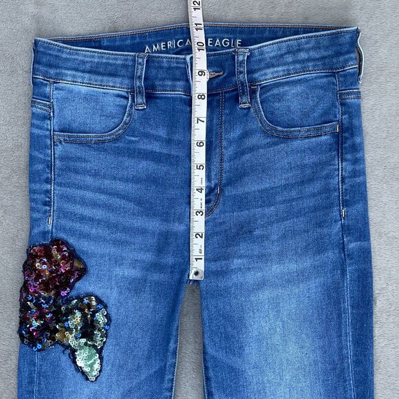 American Eagle Outfitter Next Level Stretch Modified Hi-Rise Pleated Flare Jeans - Picture 12 of 14